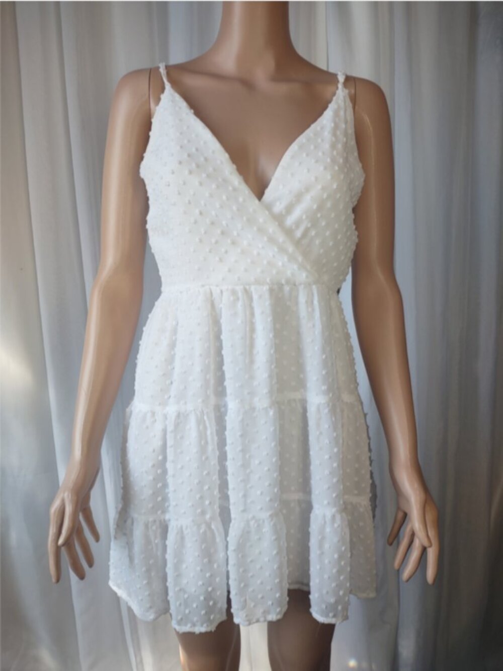 trixxi white sleeveless halter mini  ruffle skirt dress size s